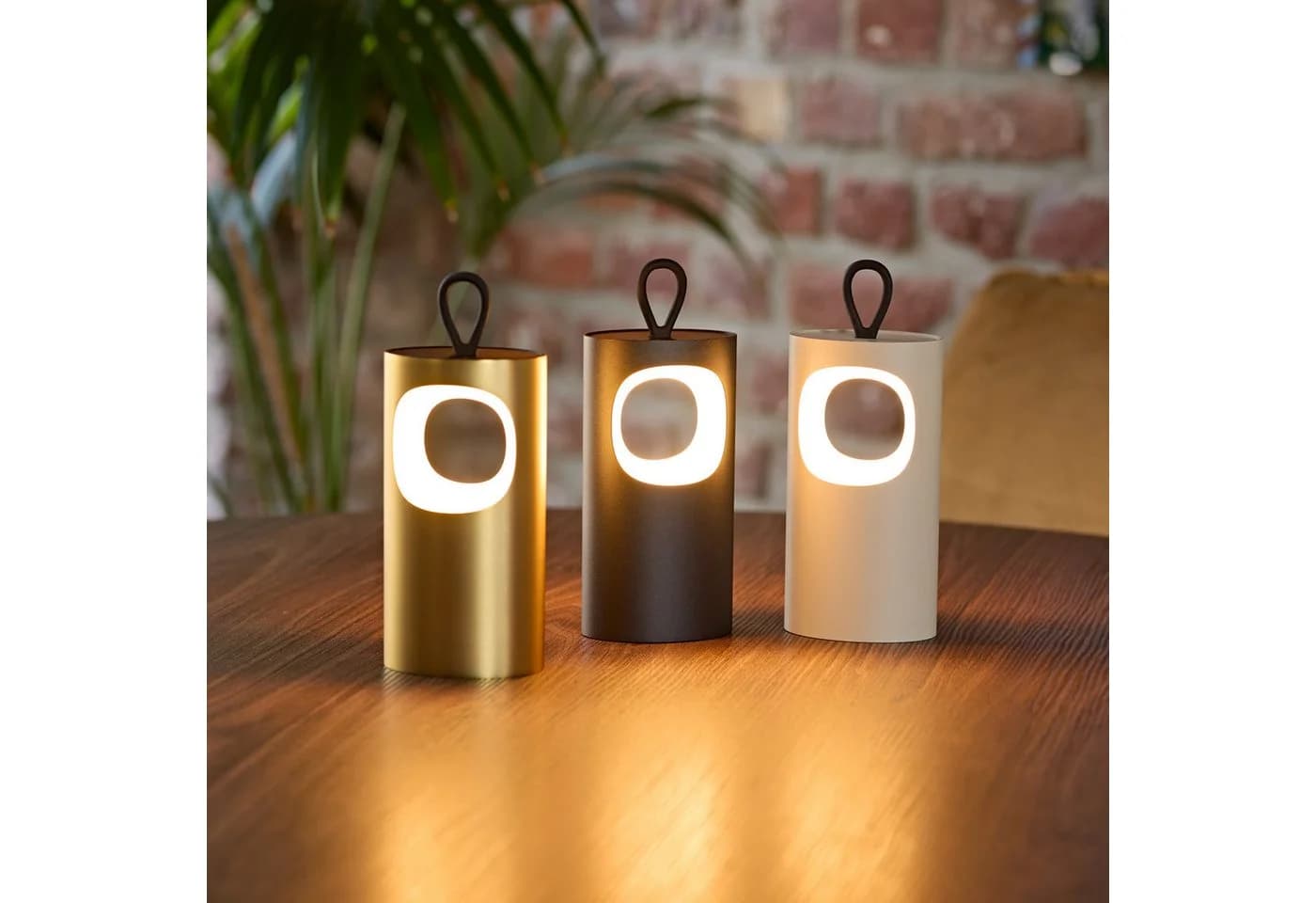 Sigor LED-Akku-Tischlampe Lunari Beige Aluminium IP44 - Bild 3