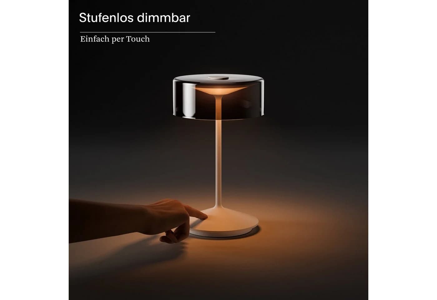SIGOR LED Tischleuchte NUMOTION Roségold Akku Dimmbar Glas - Bild 4
