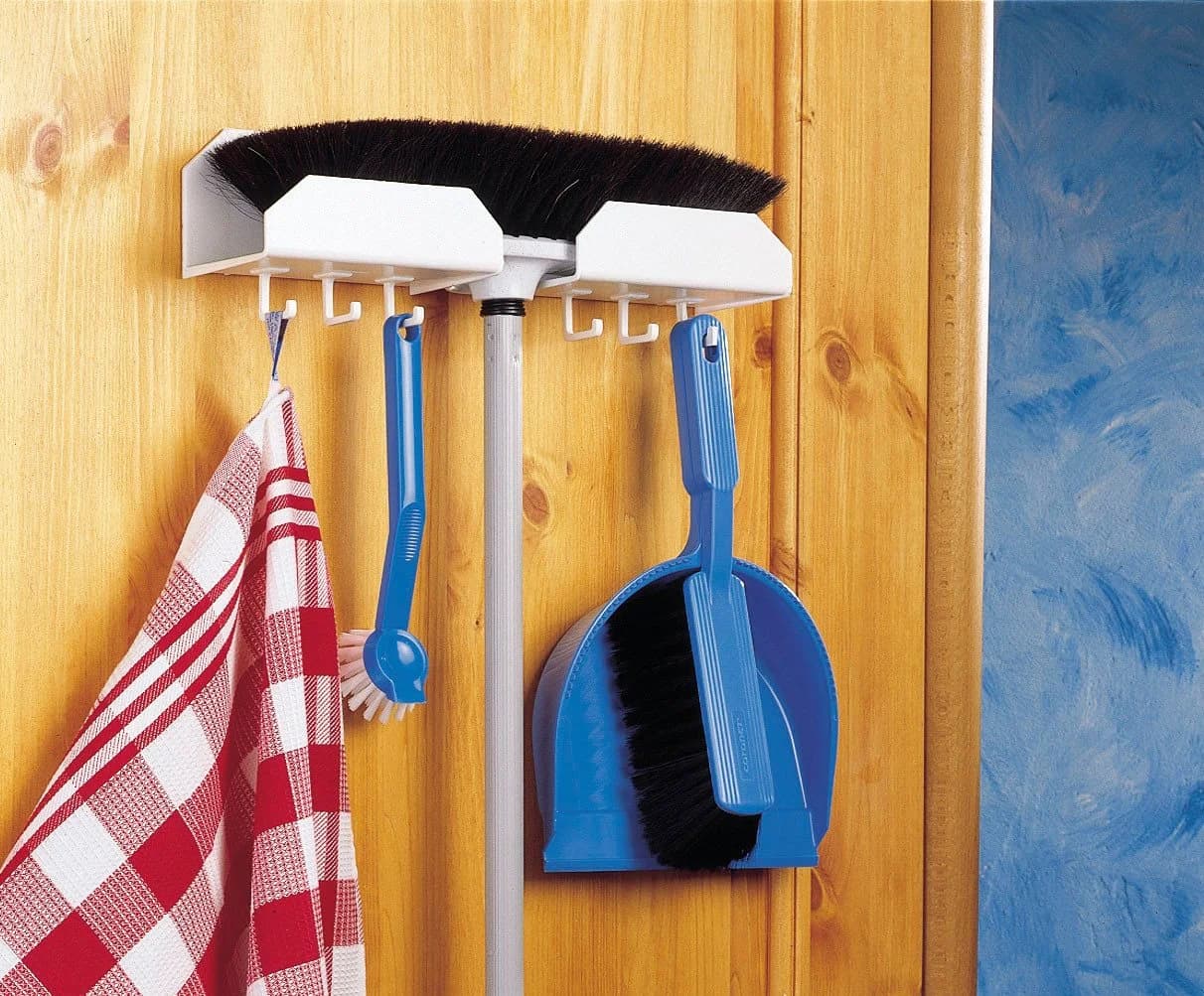 RUCO Türhaken Set Weiß 2 Stück Besenhalter für Tür und Wand - Bild 3