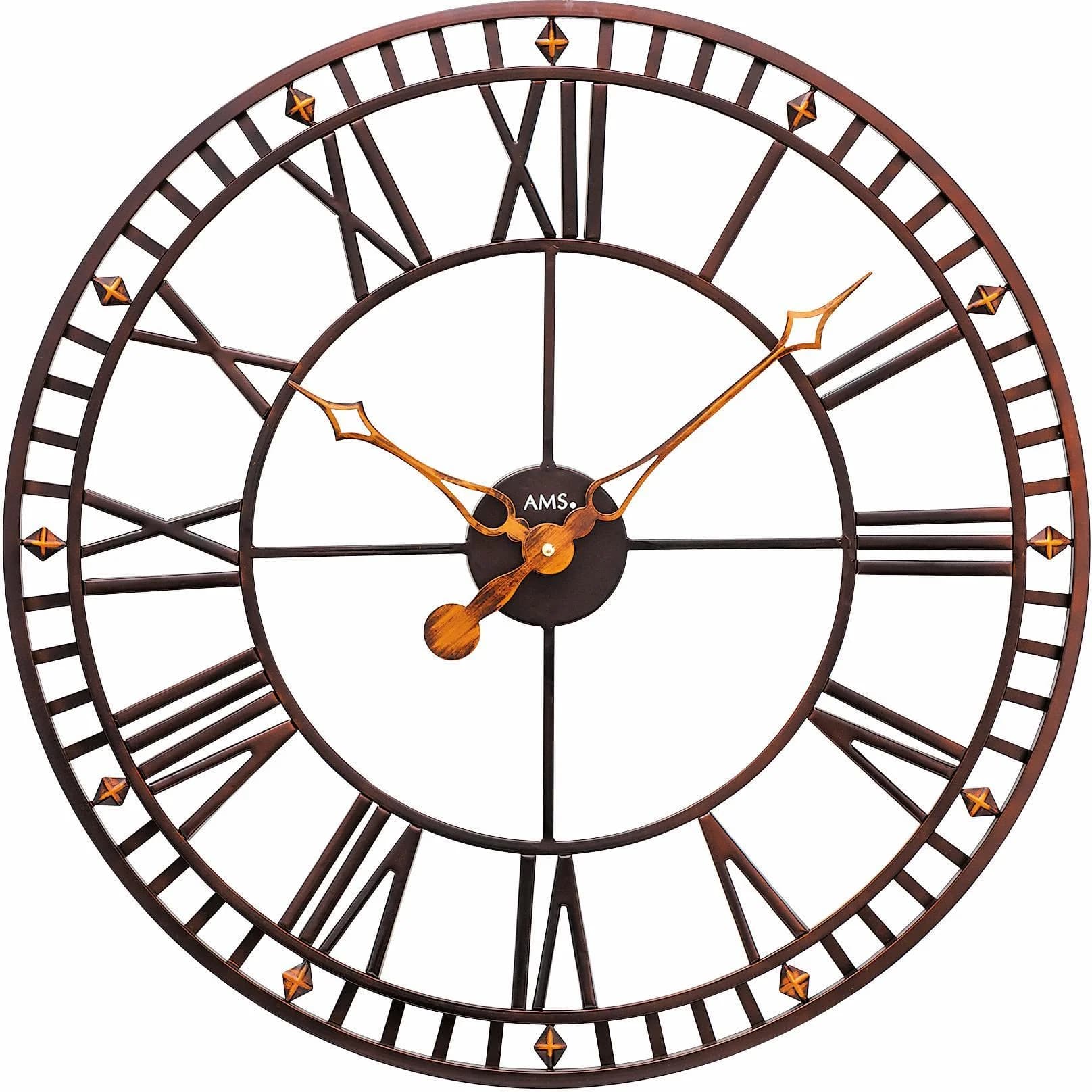 AMS Wanduhr W9537 Quarzuhr Metall Design - Bild 2