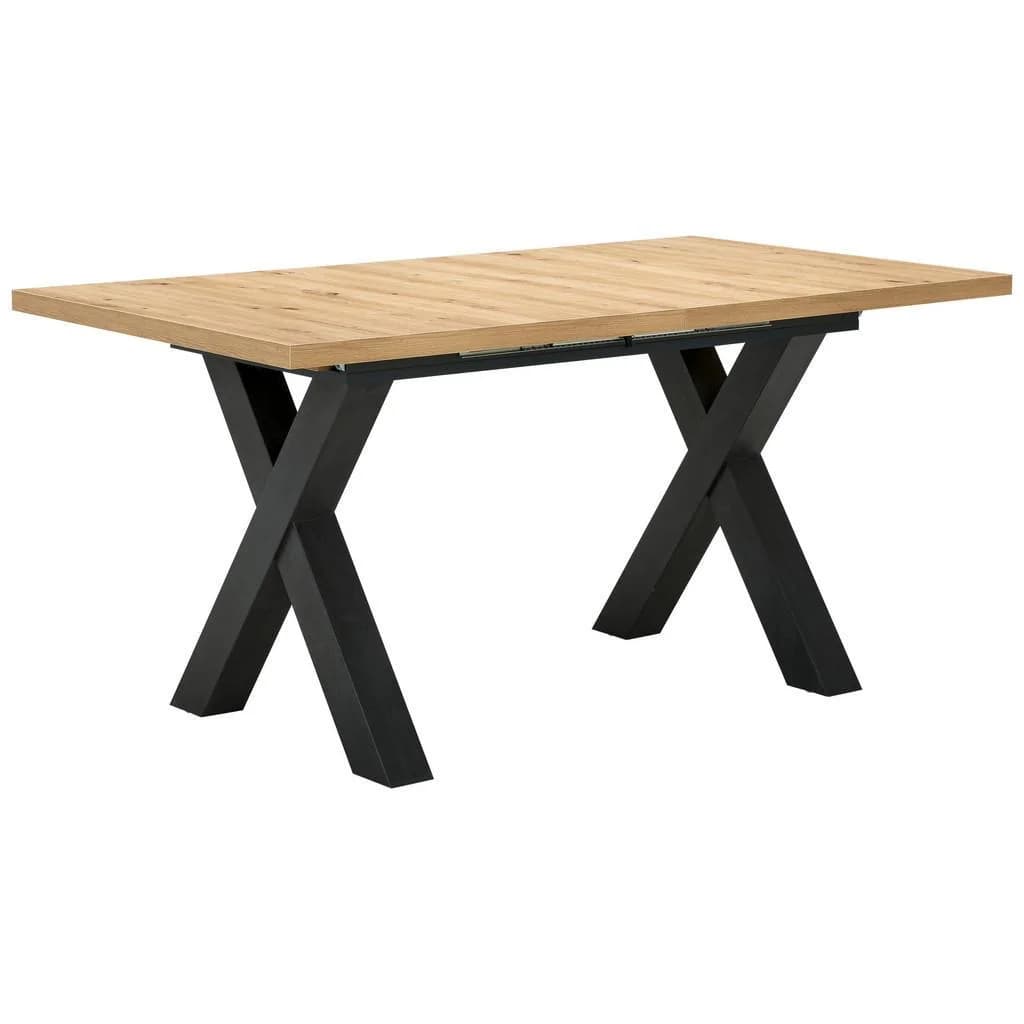 Hom`in Esstisch KASIMIR Ausziehbar Schwarz Braun Holzwerkstoff
