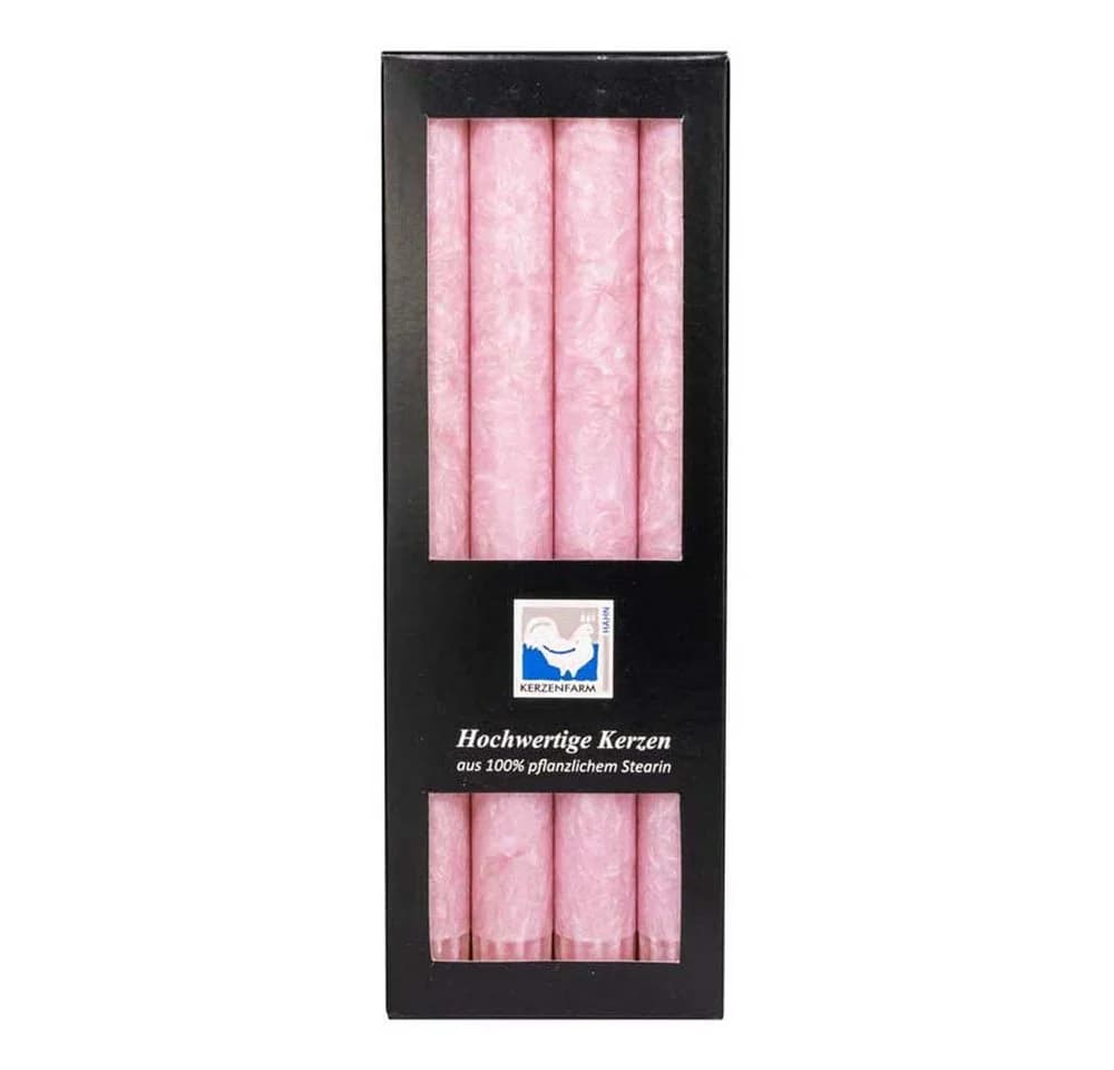 Hahn Kerzenfarm Formkerze Stearin Stabkerze Set Rosa