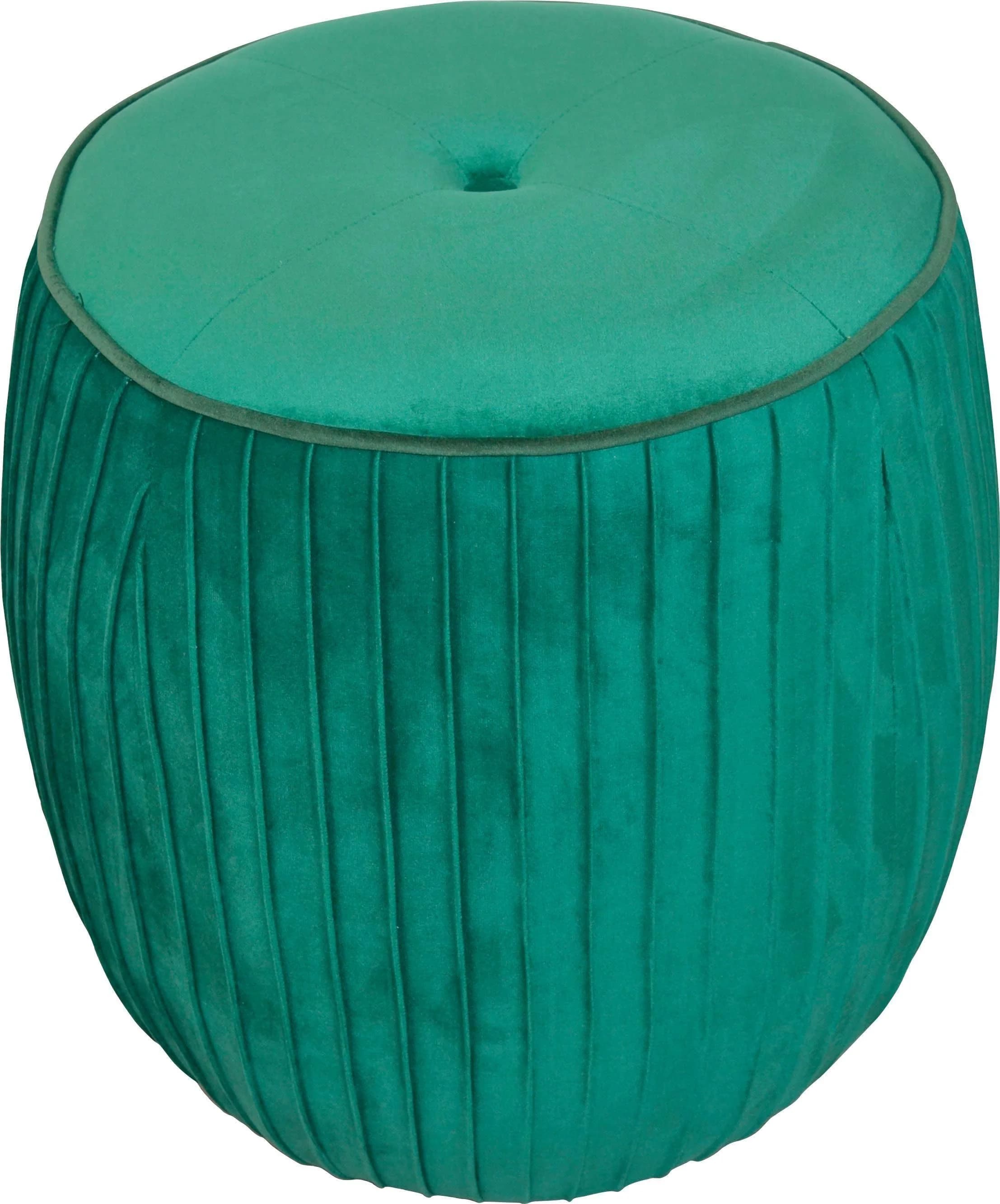 Home Affaire Hocker Grün Samtbezug 100% Polyester