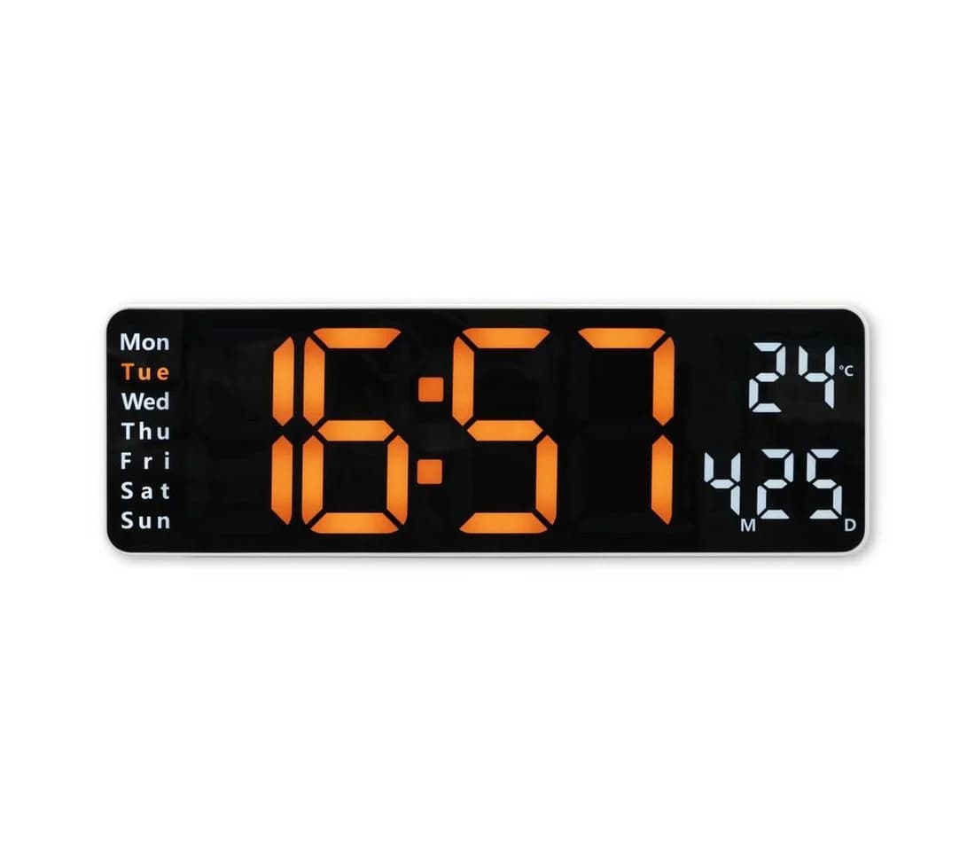 Hama Digitale Wanduhr Santa Cruz Weiß mit Thermometer und Fernbedienung