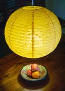 Guru-Shop Lampenschirm Runder Lokta Papier gelb 50 cm Bild 1