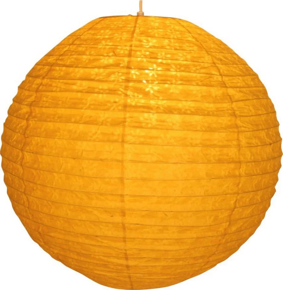 Guru-Shop Lampenschirm Runder Lokta Papier gelb 50 cm - Bild 2
