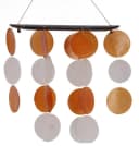 Guru-Shop Langes Muschel Windspiel Orange Weiß Klangspiel Bild 1
