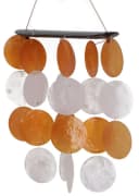 Guru-Shop Langes Muschel Windspiel Orange Weiß Klangspiel Bild 2