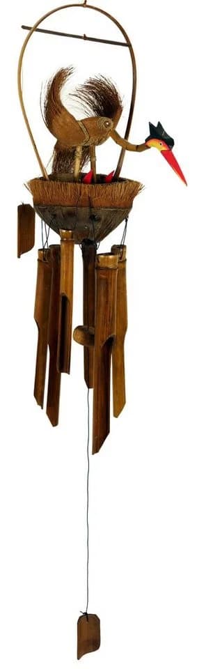 Exotisches Bambus Windspiel Vogel Klangspiel