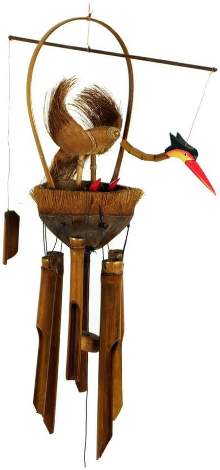 Exotisches Bambus Windspiel Vogel Klangspiel - Bild 2