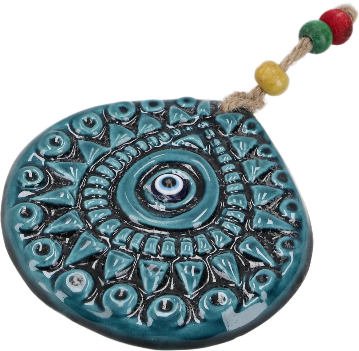 Guru-Shop Keramik Schutzauge Wandschmuck Tropfenform Blau - Bild 2