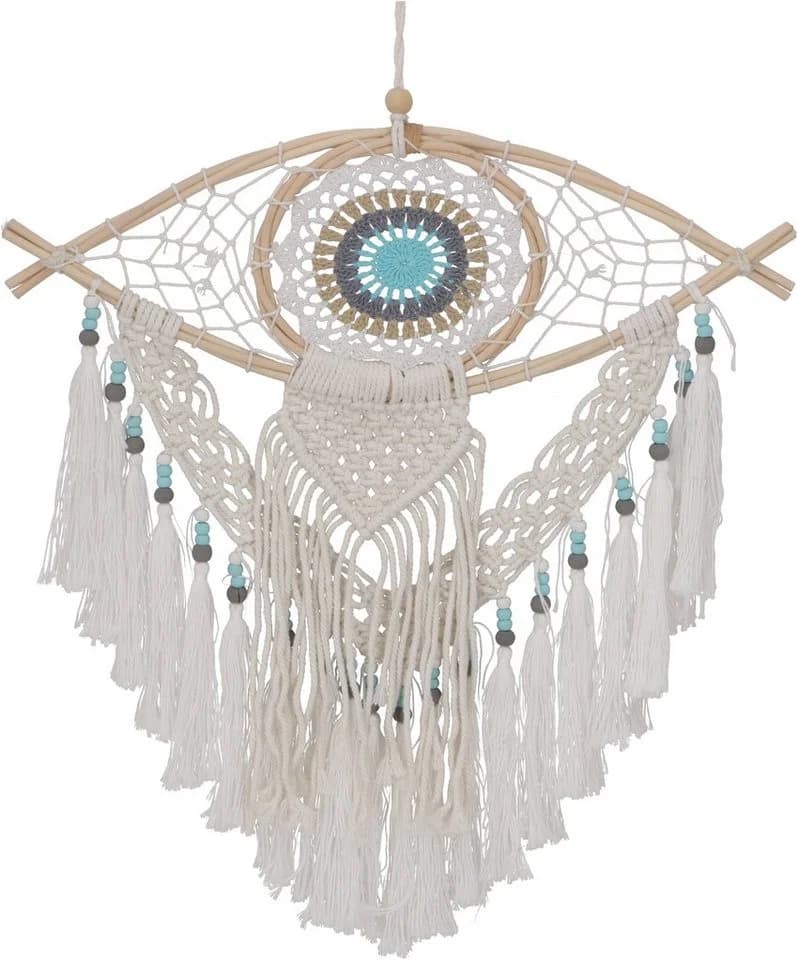 Guru-Shop Traumfänger Boho drittes Auge creme-weiß - Bild 2