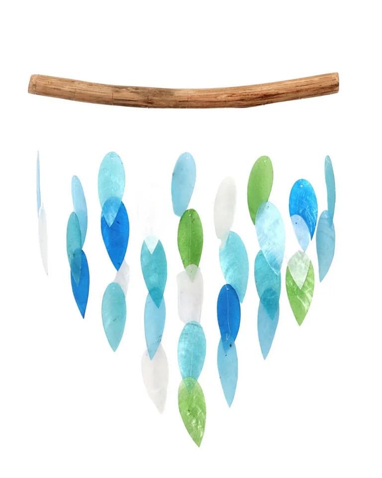 Guru-Shop Dekoobjekt Muschel Mobile Ethno Windspiel blau/grün - Bild 2