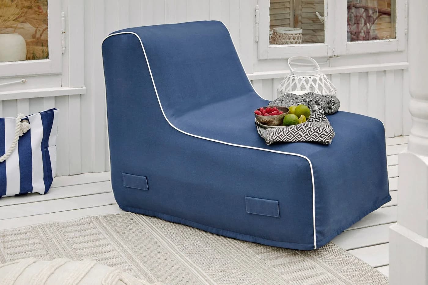 JAHNKE AIR LOUNGE Loungesessel aufblasbar Navy Blau Indoor Outdoor - Bild 1