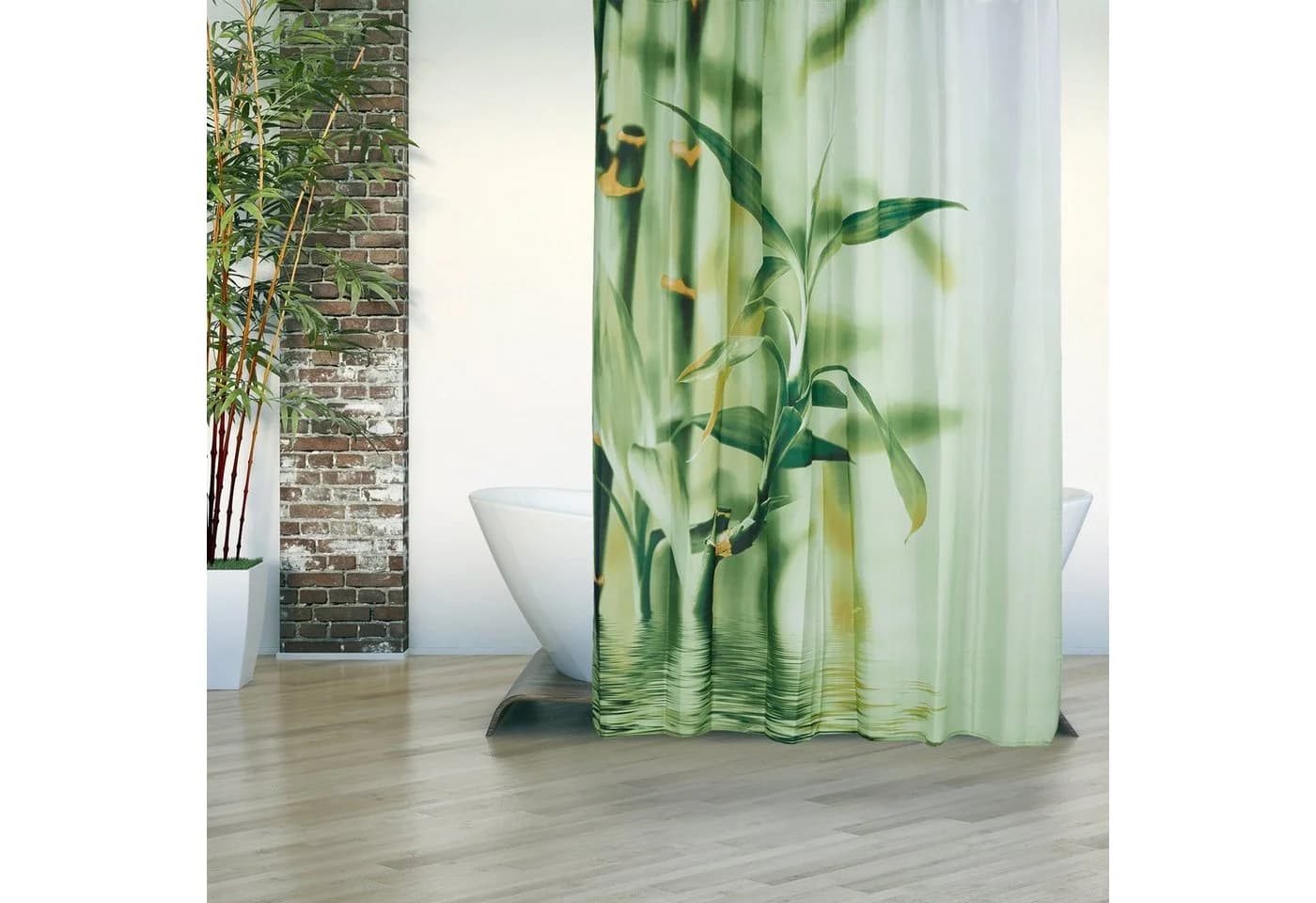 relaxdays Duschvorhang Bambus 180 cm Grün - Bild 5