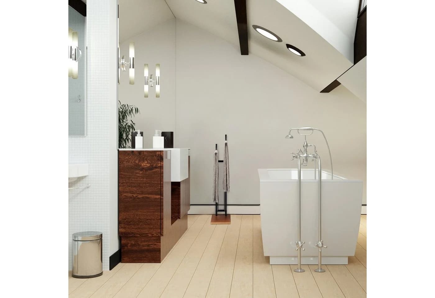 RELAXDAYS Handtuchständer Zweiarmig Schwarz Holzoptik