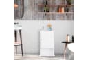 relaxdays Badschrank Weiß Kompakt mit Lamellentür Bild 1