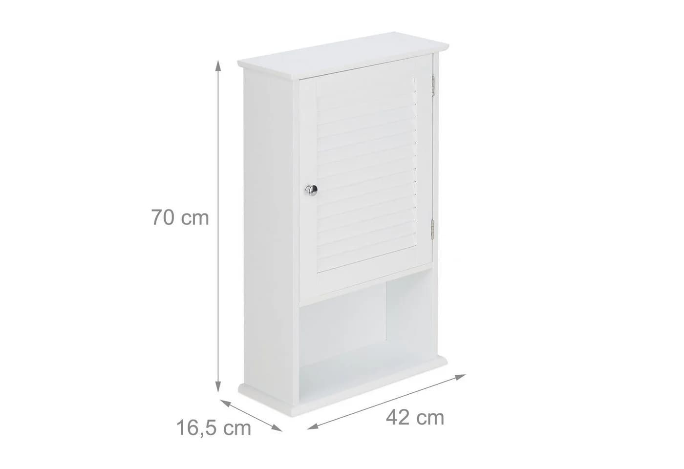 relaxdays Badschrank Weiß Kompakt mit Lamellentür - Bild 4