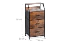relaxdays Standregal Industrial 3 Schubladen Schwarz Braun Bild 4