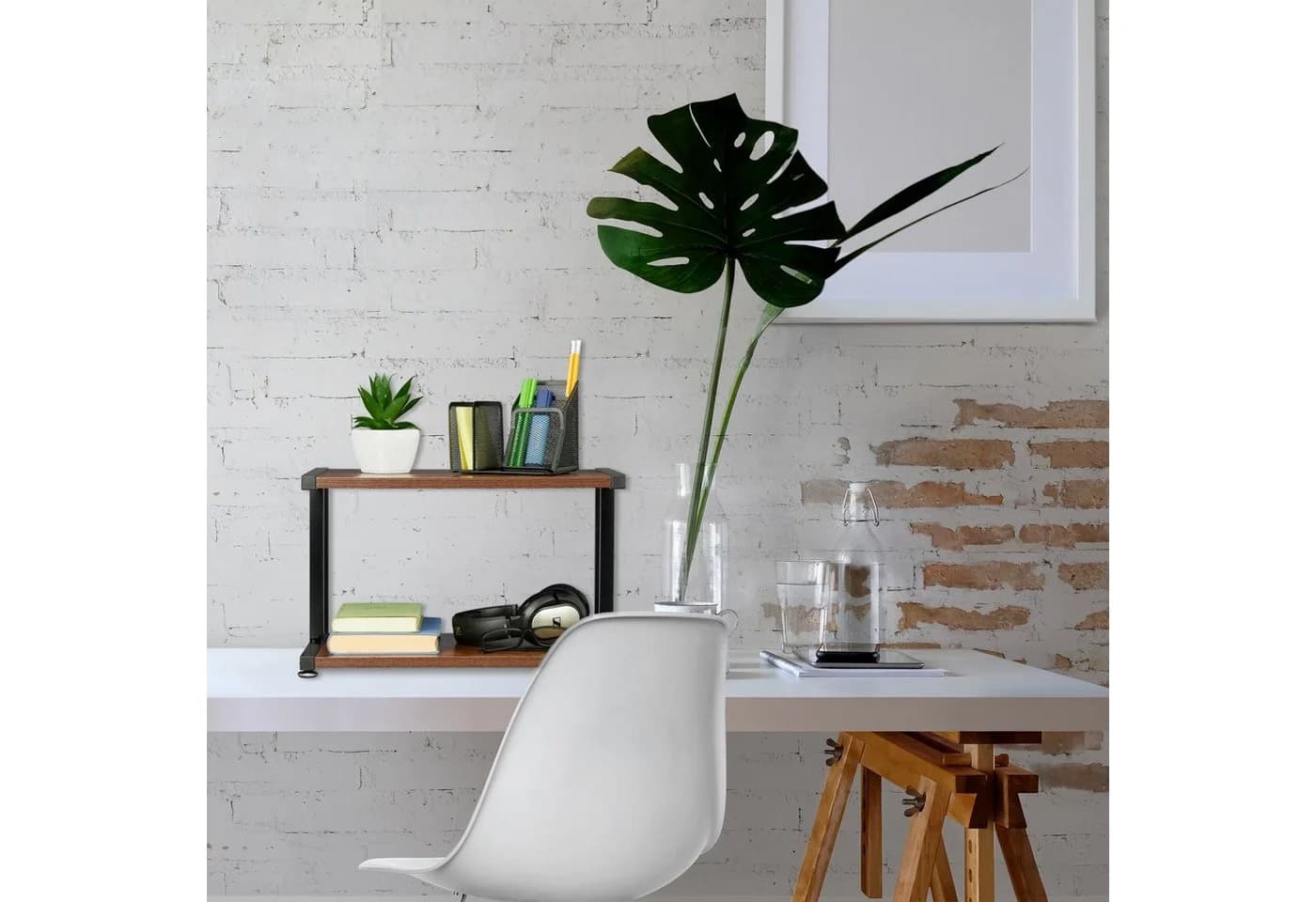 relaxdays Druckertisch Druckerständer Industrial Design Braun/Schwarz - Bild 5