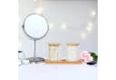 RELAXDAYS Make-Up Organizer Wattestäbchenbehälter mit Bambus-Tablett Transparent Bild 1