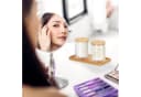 RELAXDAYS Make-Up Organizer Wattestäbchenbehälter mit Bambus-Tablett Transparent Bild 3