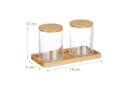 RELAXDAYS Make-Up Organizer Wattestäbchenbehälter mit Bambus-Tablett Transparent Bild 4