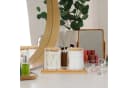 RELAXDAYS Make-Up Organizer Wattestäbchenbehälter mit Bambus-Tablett Transparent Bild 5
