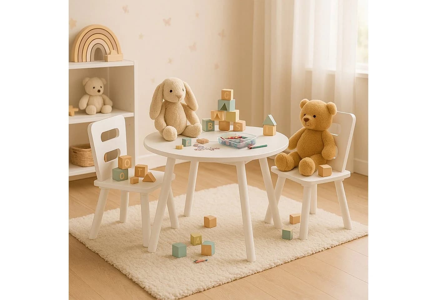 relaxdays Kindersitzgruppe 3-teilig mit Stauraum - Bild 1