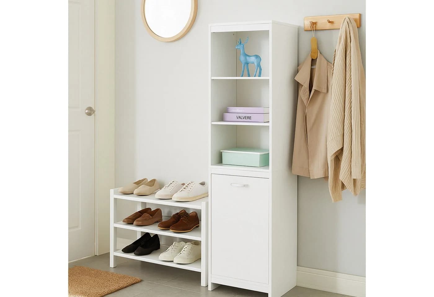 relaxdays Wäscheschrank mit 44 l Wäschesack Weiß - Bild 3