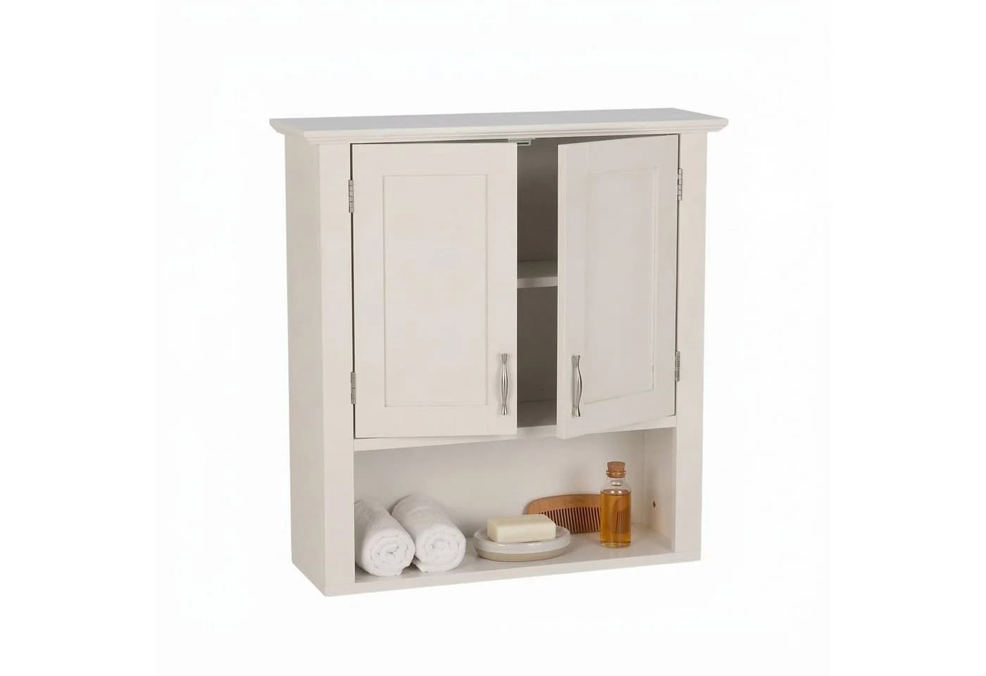 relaxdays Hängeschrank Weiß 3 Fächer Landhausstil - Bild 2