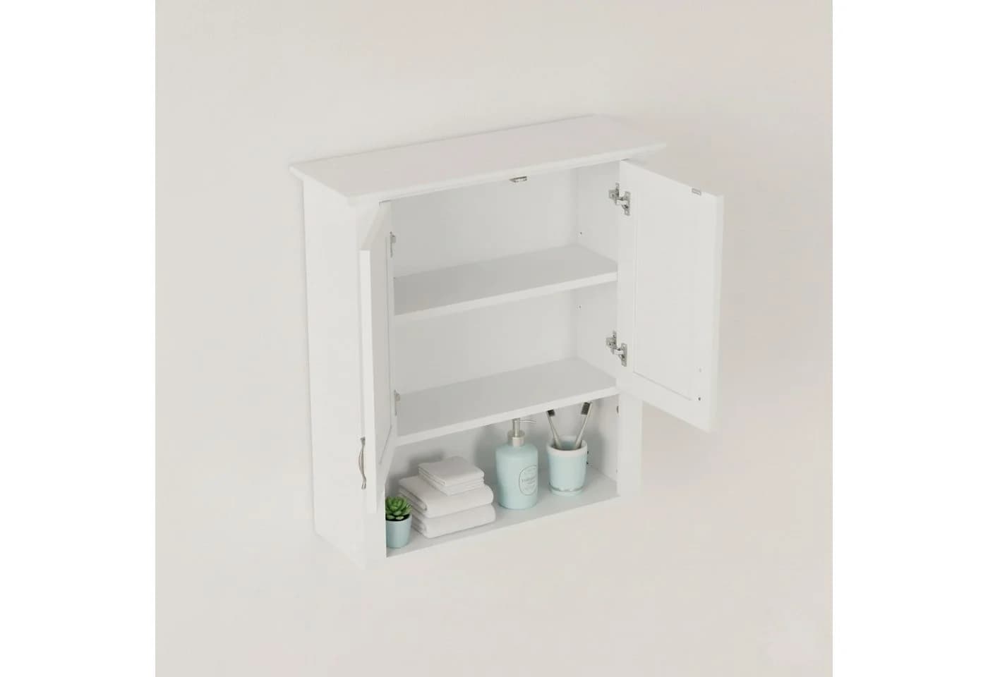 relaxdays Hängeschrank Weiß 3 Fächer Landhausstil - Bild 5
