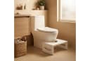 relaxdays Fußhocker Toilettenhocker Bambus Weiß Bild 1