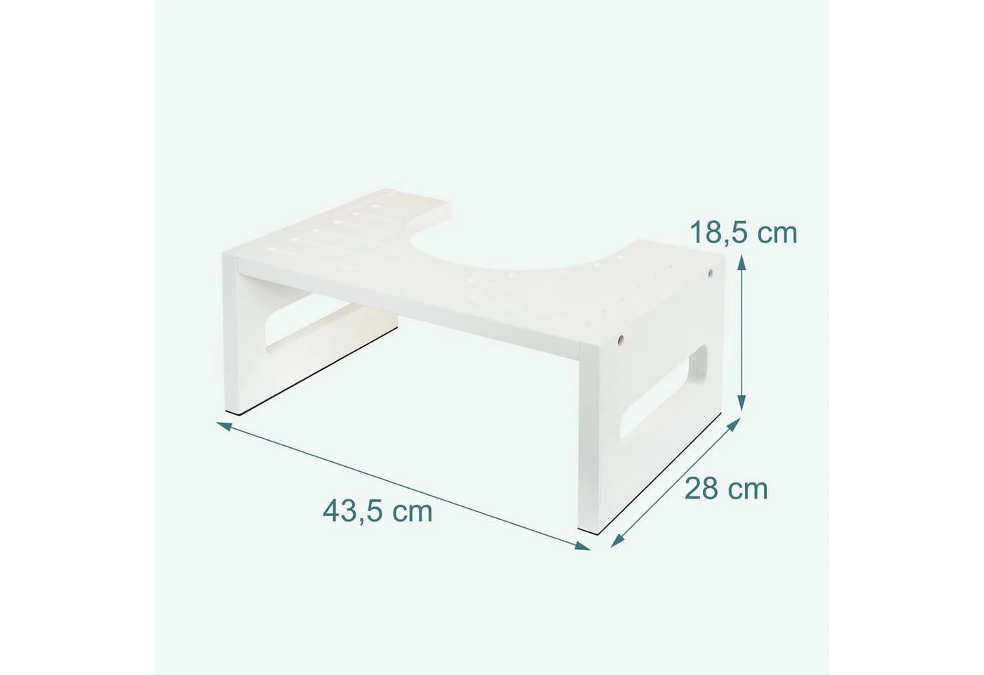 relaxdays Fußhocker Toilettenhocker Bambus Weiß - Bild 4