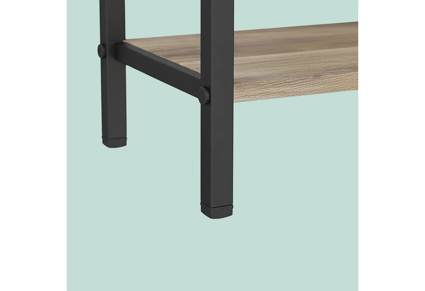 relaxdays Handtuchständer mit Ablage Holzoptik Schwarz - Bild 5