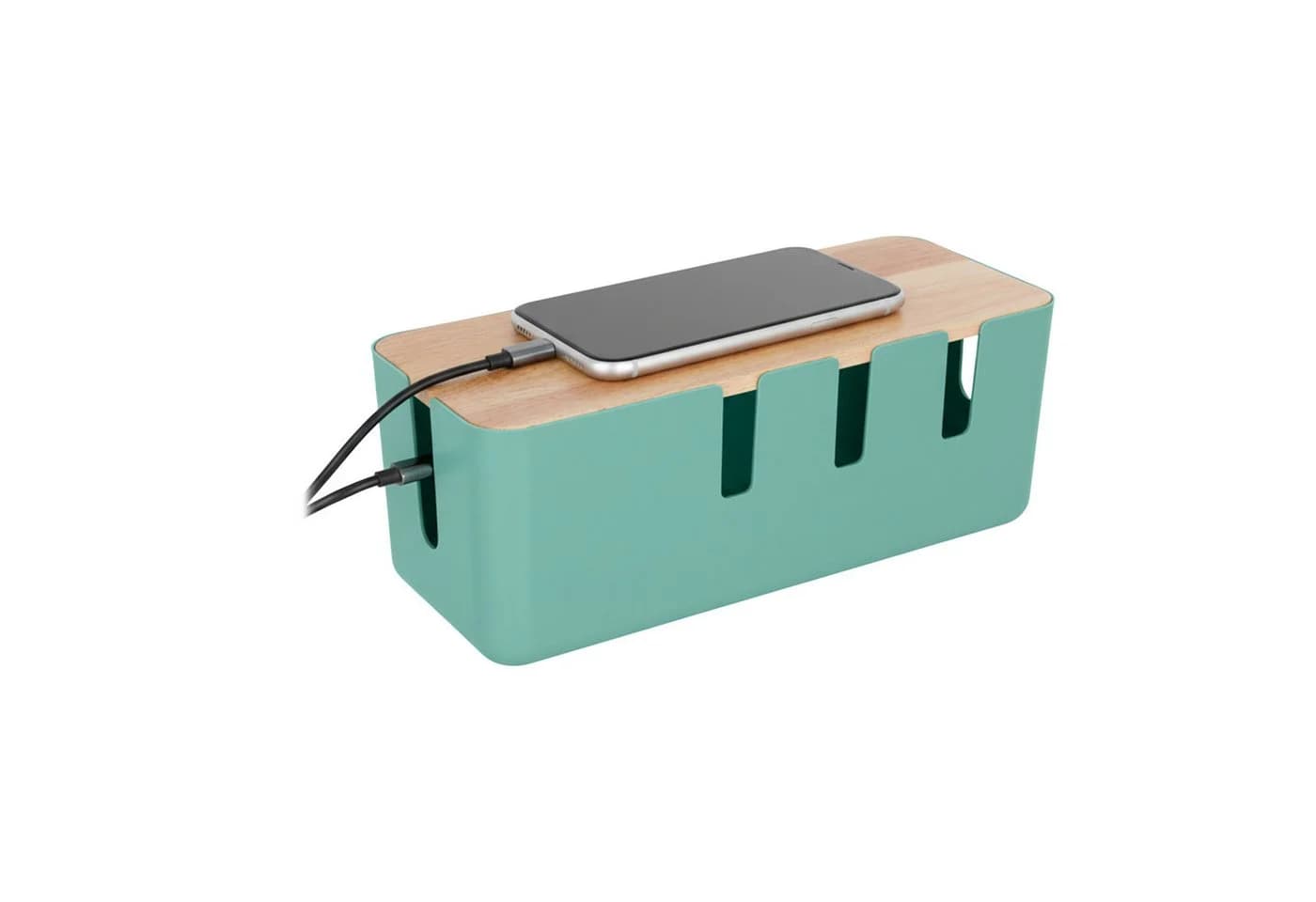 RELAXDAYS Kabelbox mit Holzdeckel, Mint - Bild 2
