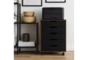 relaxdays Rollcontainer Industrial-Schwarz mit 5 Schubladen Bild 1