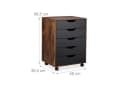 relaxdays Rollcontainer Industrial-Schwarz mit 5 Schubladen Bild 4