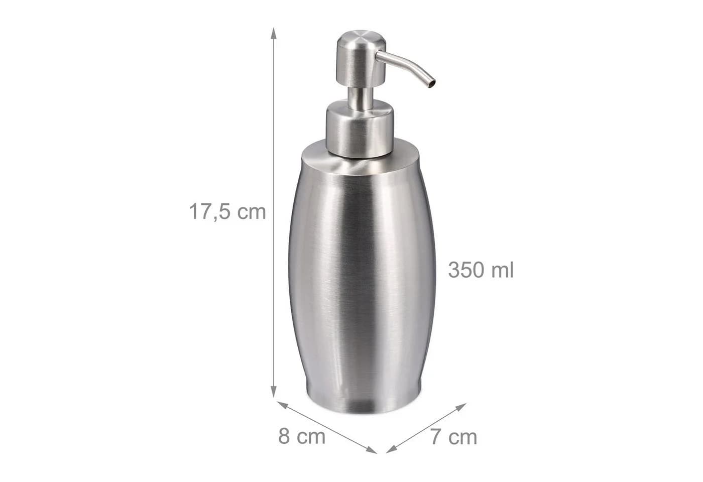 relaxdays Seifenspender Edelstahl 350 ml Silber - Bild 4