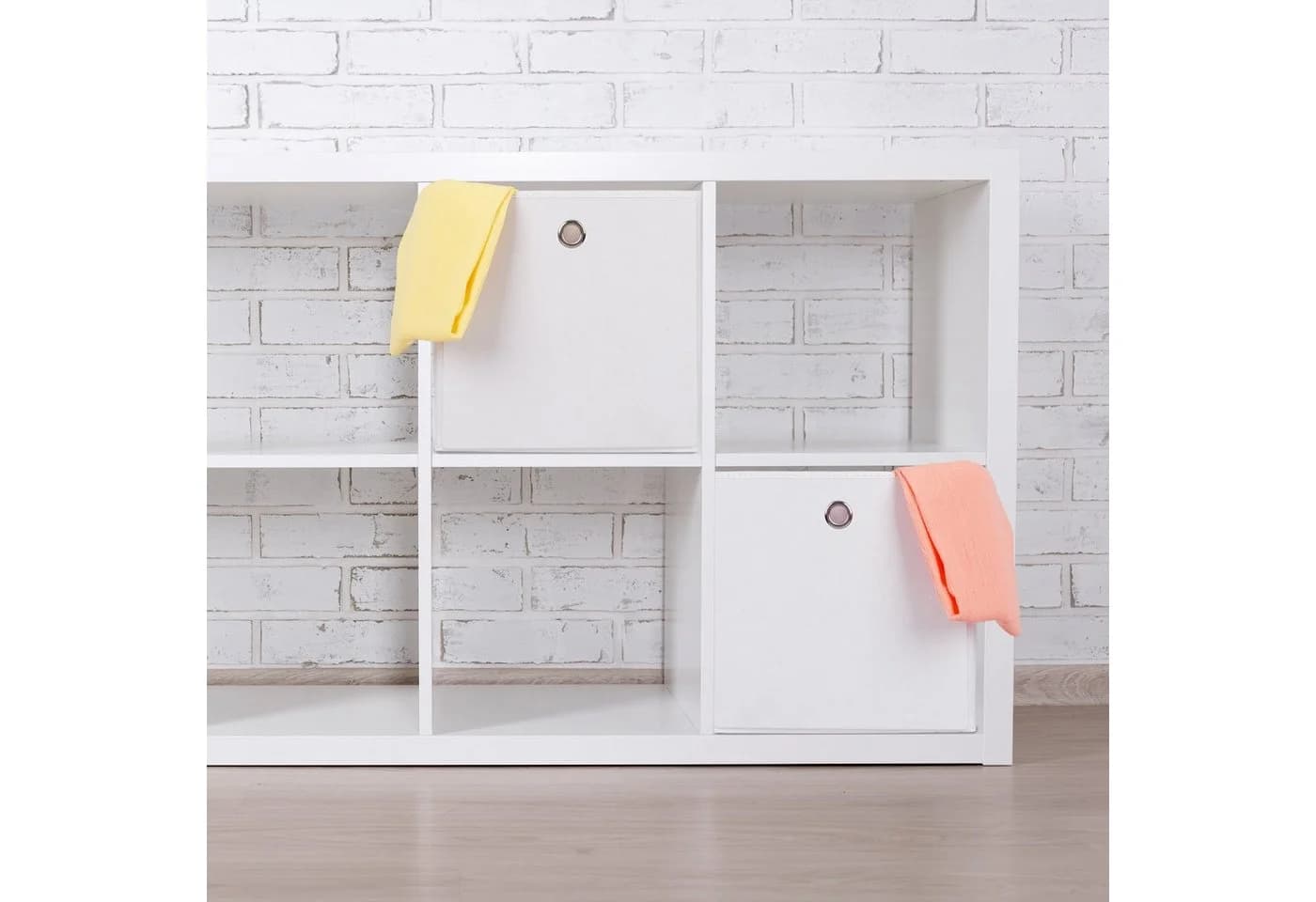 relaxdays Aufbewahrungsbox 4er Set Weiß Faltbar Polyester - Bild 1