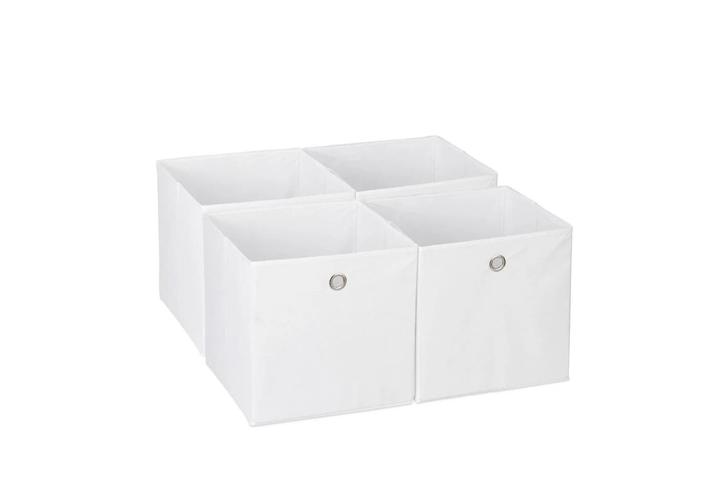 relaxdays Aufbewahrungsbox 4er Set Weiß Faltbar Polyester - Bild 2