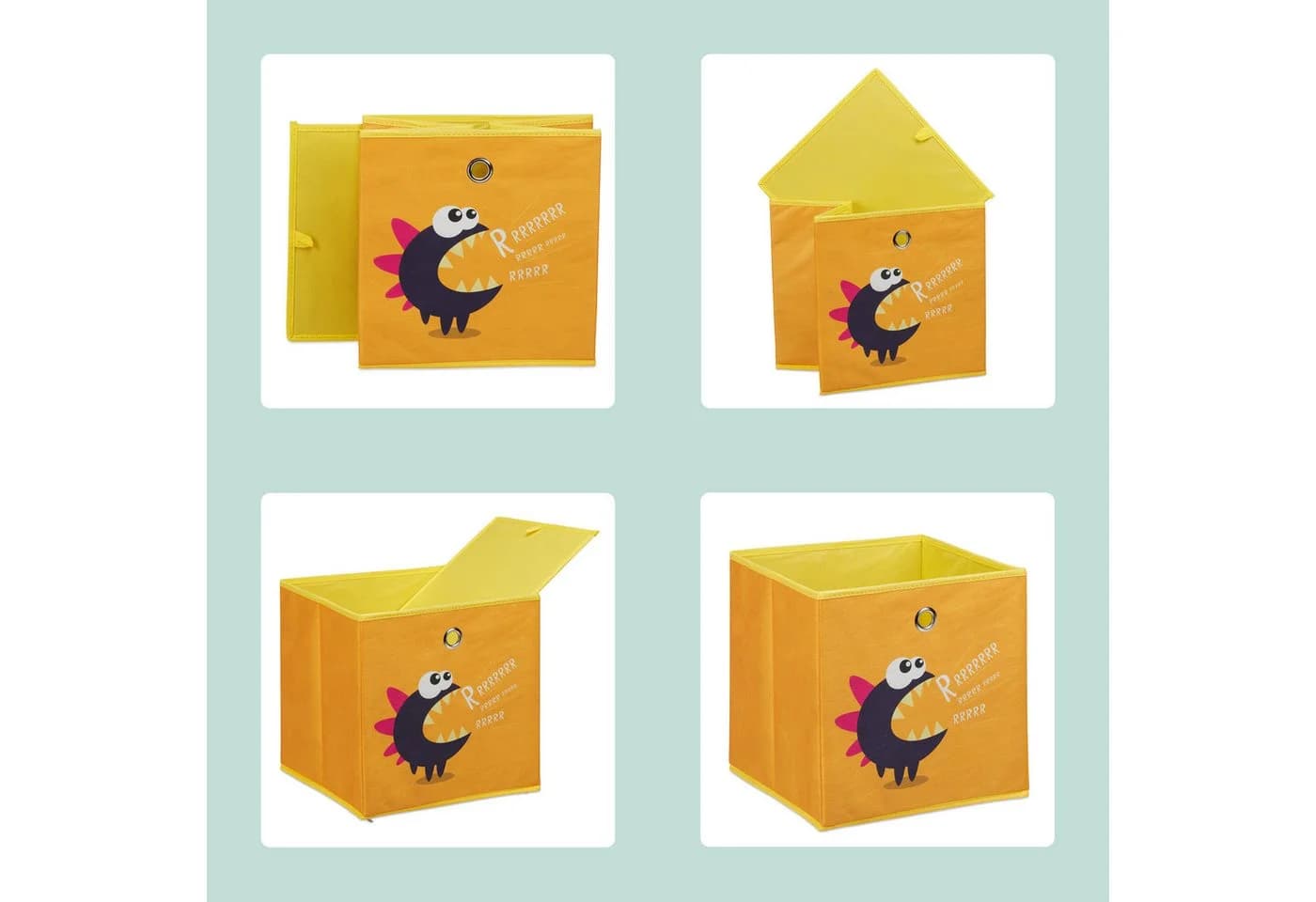 relaxdays Faltbox Kinder Aufbewahrungsboxen 4er Set Bunt - Bild 5