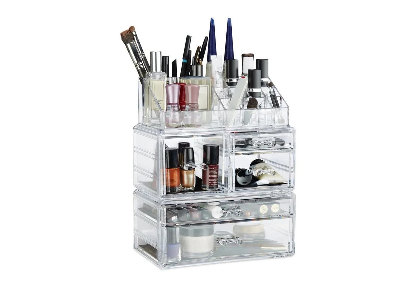 relaxdays Make-Up Organizer Acryl 21 Fächer transparent - Bild 2