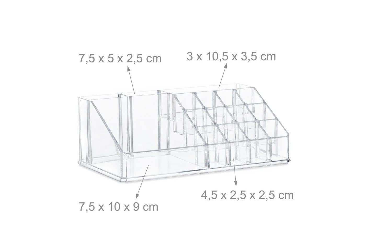 relaxdays Make-Up Organizer Acryl 21 Fächer transparent - Bild 5