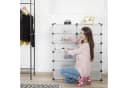 relaxdays Schuhschrank mit 12 Fächern Transparent Schwarz Weiß Bild 1