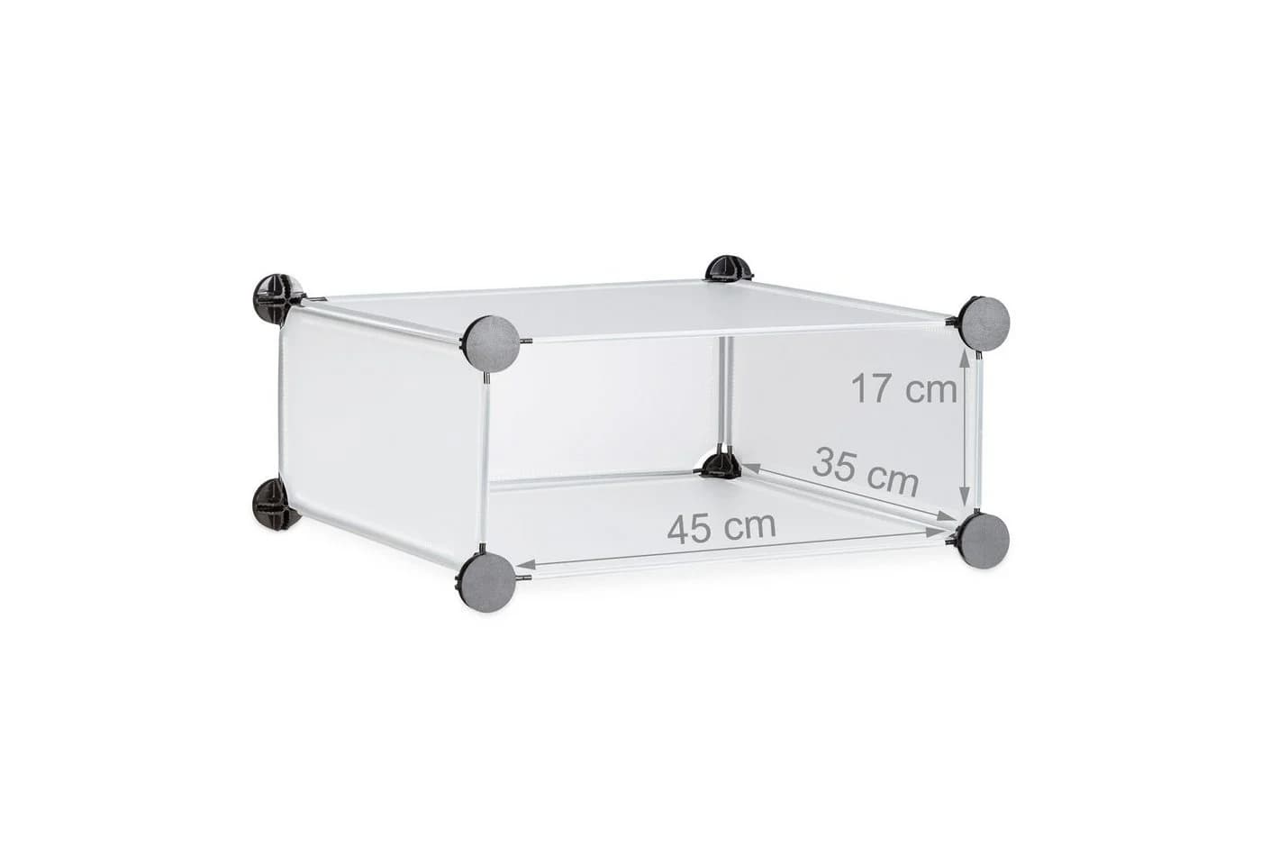 relaxdays Schuhschrank mit 12 Fächern Transparent Schwarz Weiß - Bild 5