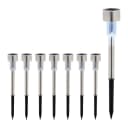 relaxdays LED Solarleuchte 8er Pack Silber Schwarz Garten Bild 2