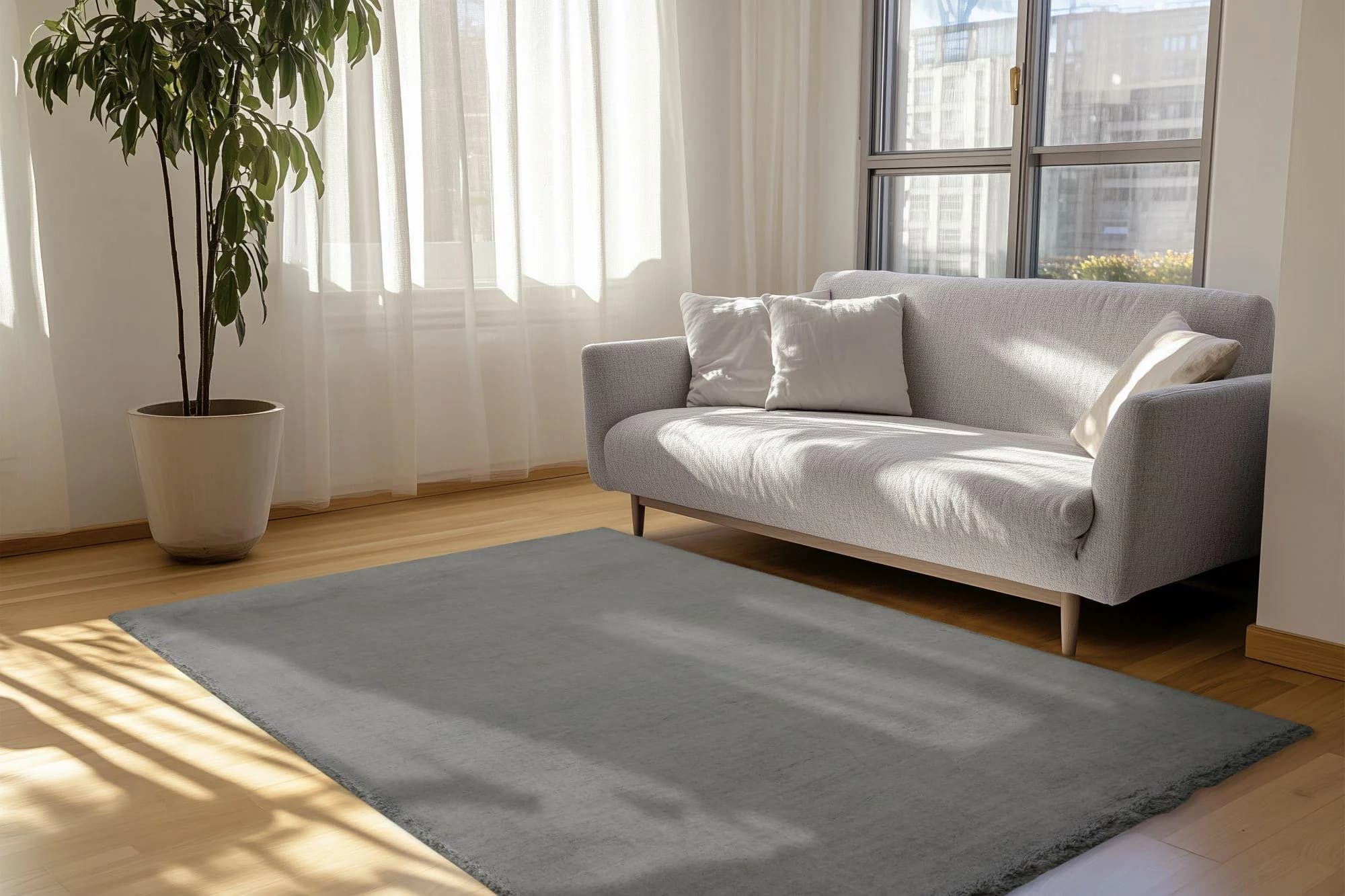 Obsession Fellteppich Eternity 500 Grau Uni Polyester