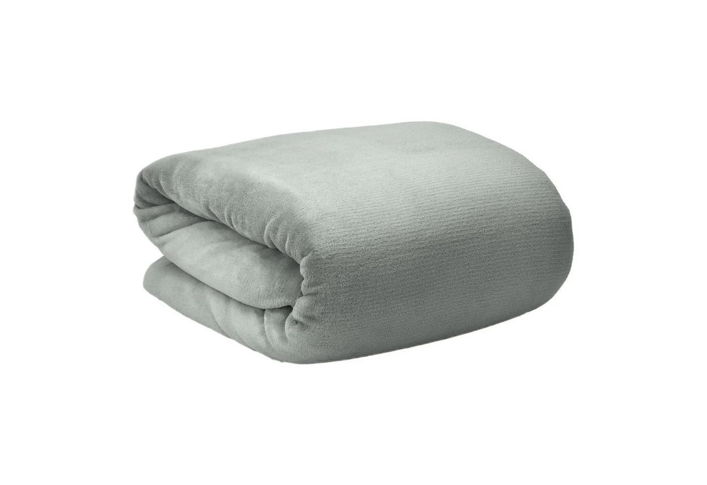 Beautissu Wohndecke Aurelia Kuscheldecke Hellgrau Microfaser - Bild 2