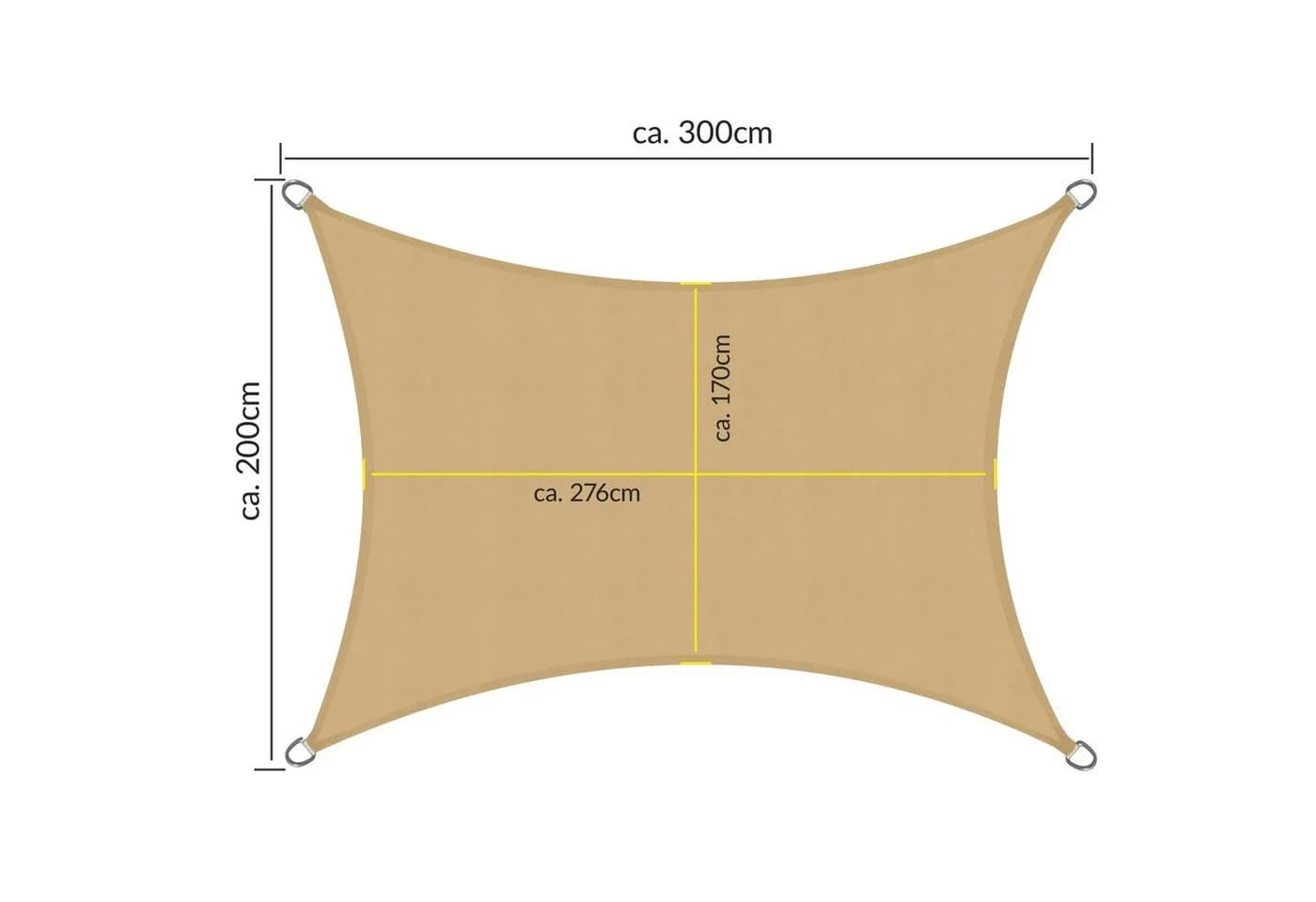 Sol Royal Sonnensegel rechteckig Wasserdicht UV-Schutz Sand